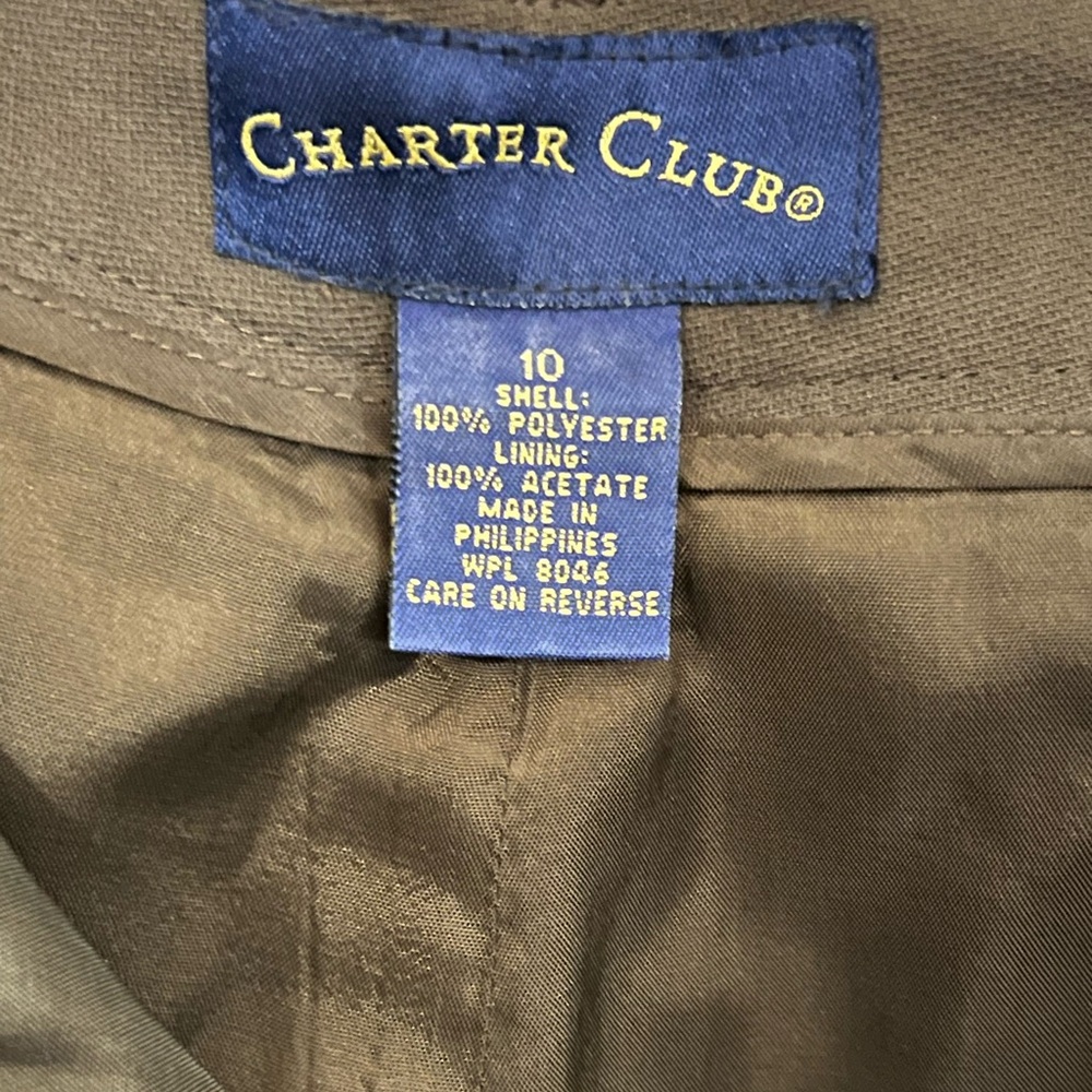 Charter Club Brown Polyester High Waist pants!
